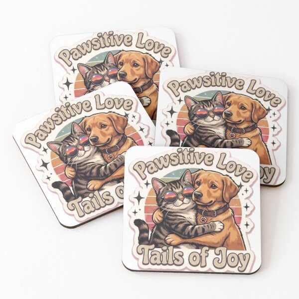 Item preview, Best Friends Cat and Dog Retro Sunset Sticker - Pawsitive Love designed and sold by harmonybaby0106.