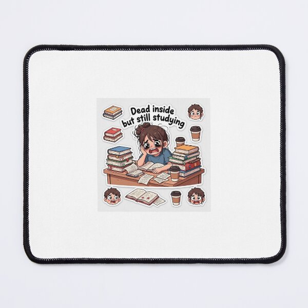 Item preview, Funny Student Stress Sticker “Dead Inside But Still Studying” | Relatable Study Humor Design designed and sold by PixelKart.