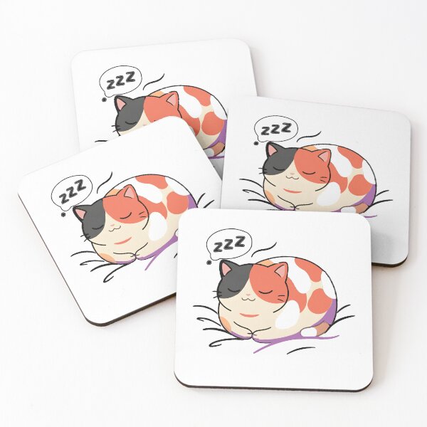 Item preview, Sleeping Kawaii Calico Cat Loaf Illustration designed and sold by PholPol1959.
