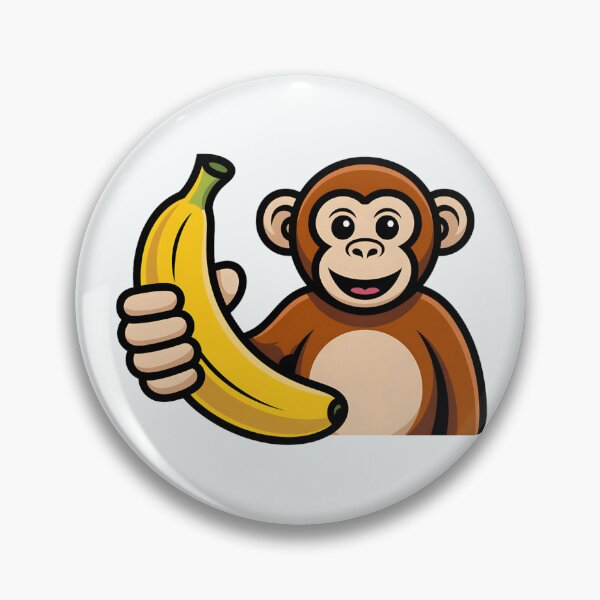 Item preview, Cute Monkey Holding Banana Sticker | Funny Cartoon Banana Monkey Art designed and sold by Punjabink.