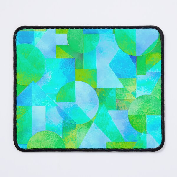 Item preview, Abstract Geometric Watercolor Art – Modern Contemporary Design-Teal Turquoise Blue Green designed and sold by CreativeCanvas8.