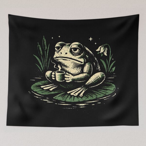Item preview, Grumpy Frog Coffee Cottagecore Humorous designed and sold by SplashTastic.