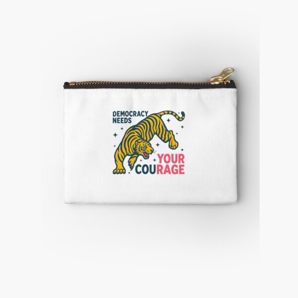 Item preview, Democracy Needs Your Courage — Retro Tiger Empowerment Illustration designed and sold by Colorful-Garden.