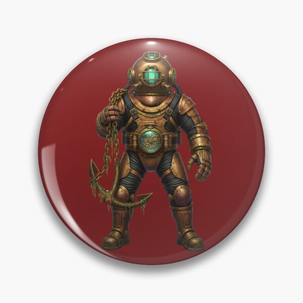 Item preview, Nautical Steampunk Deep Sea Diver Automaton & Rusted Anchor designed and sold by The Visual Syllabus.