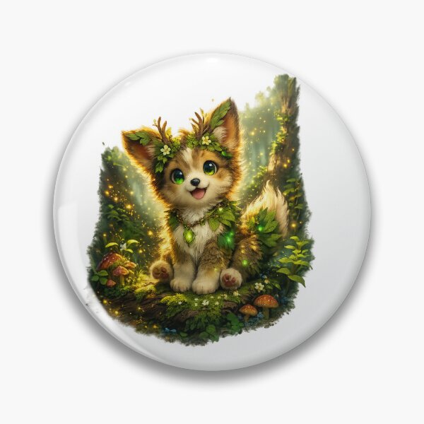 Item preview, Yochi Puppy Forest Spirit – Cute Magical Woodland Puppy with Glowing Lights designed and sold by GeoWild Designs.