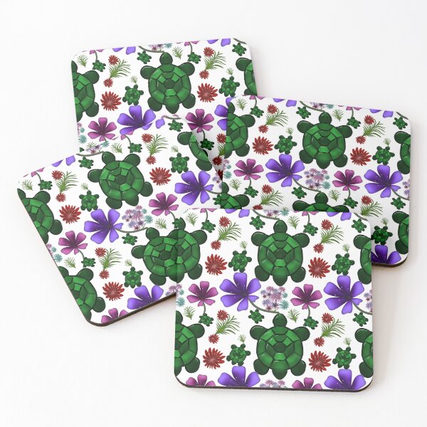 Item preview, Cute Turtle Floral Pattern Seamless Aesthetic Nature Tortoise Design with FlowersSeamless Ocean Animal Design designed and sold by HopeAndHustle.