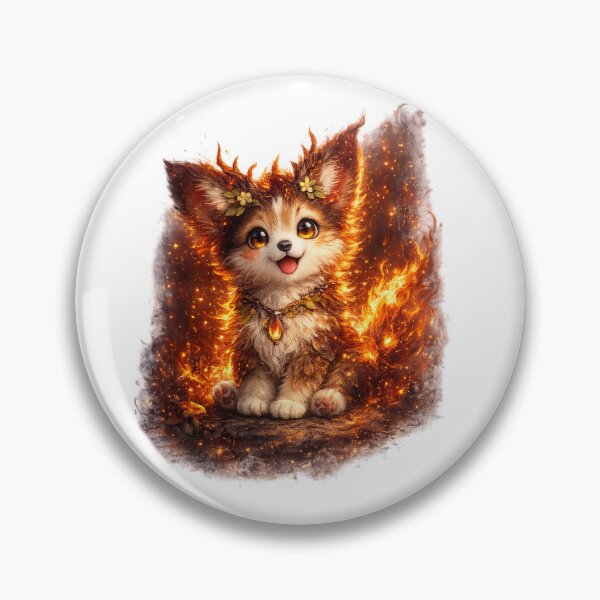 Item preview, Yochi Fire Puppy – Cute Magical Flame Dog Fantasy Animal with Glowing Embers designed and sold by GeoWild Designs.