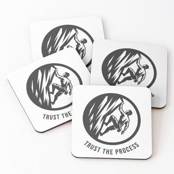 Item preview, Climbers bouldering on rock trust the process Logo designed and sold by Bouldershop.