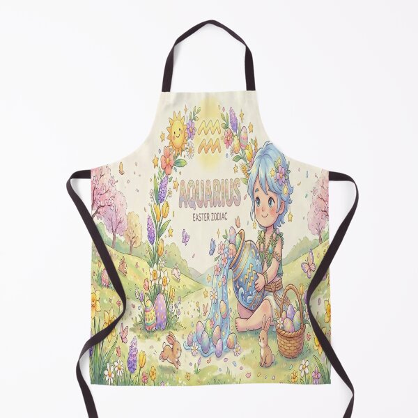 Item preview, Easter Aquarius Zodiac: Cute Water Bearer Pouring Spring Flowers & Pastel Eggs designed and sold by ClaussShop.