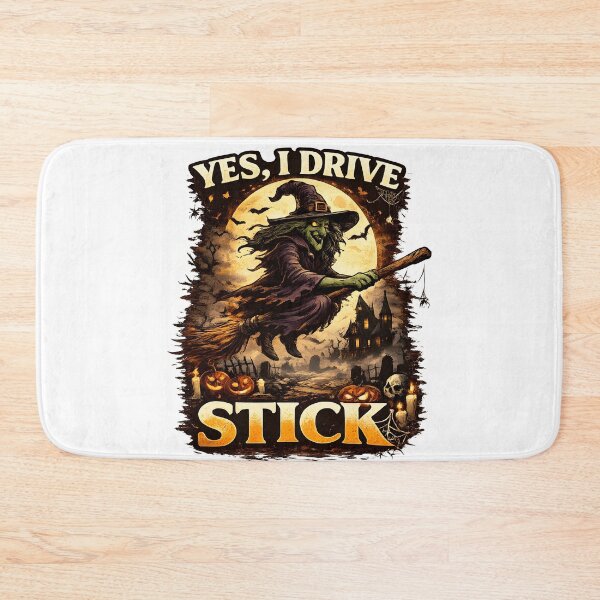 Item preview, Yes I Drive Stick Funny Halloween Witch Broom Joke Spooky Vintage Design designed and sold by Nixora.