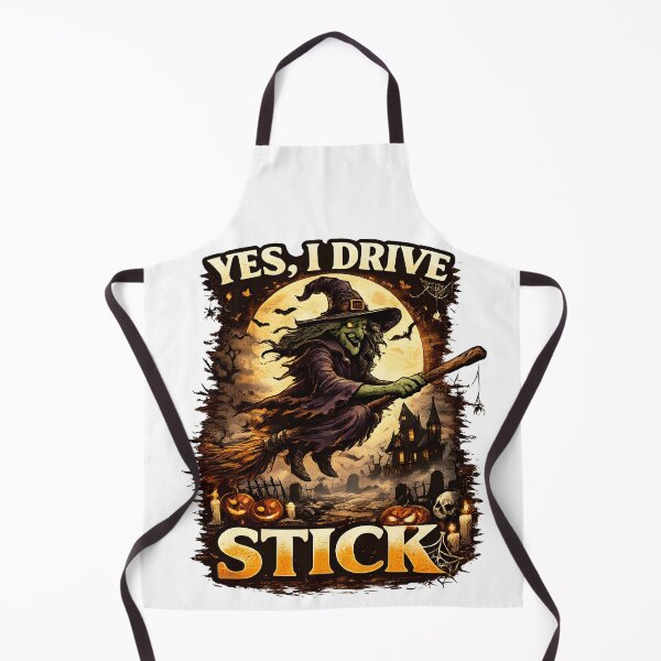Item preview, Yes I Drive Stick Funny Halloween Witch Broom Joke Spooky Vintage Design designed and sold by Nixora.