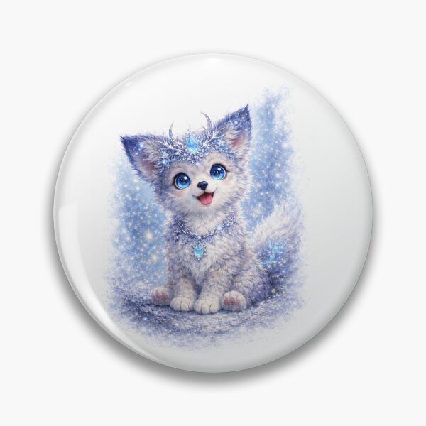 Item preview, Yochi Ice Puppy – Cute Magical Frost Dog Fantasy Animal with Snow & Sparkle designed and sold by GeoWild Designs.