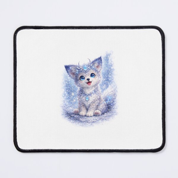 Item preview, Yochi Ice Puppy – Cute Magical Frost Dog Fantasy Animal with Snow & Sparkle designed and sold by GeoWild Designs.