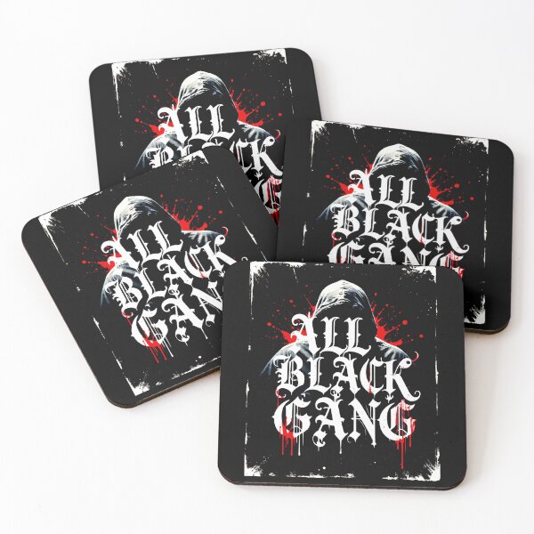 Item preview, All Black Gang Gothic Streetwear with Red Splatter designed and sold by VikArtStudio.
