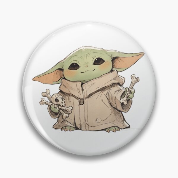 Item preview, BABY YODA WITH DECORATIVE BONES GOTHIC AESTHETIC designed and sold by LIS AND MELIVERSO.