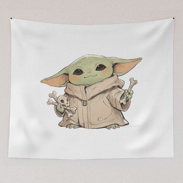 Item preview, BABY YODA WITH DECORATIVE BONES GOTHIC AESTHETIC designed and sold by LIS AND MELIVERSO.