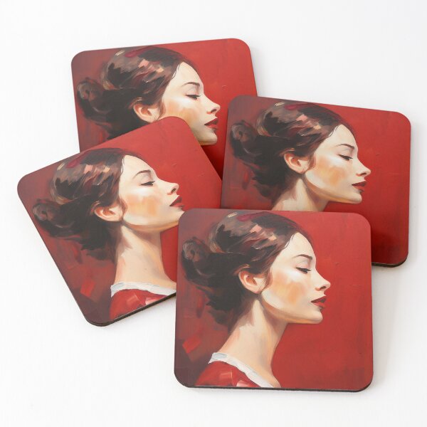 Item preview, Portrait painting woman in red designed and sold by TYA - Take Your Art.