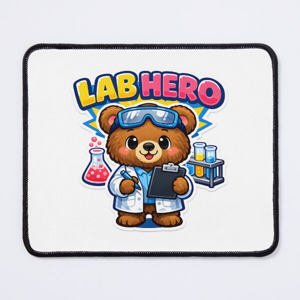 Item preview, Lab Hero Cute Bear Lab Technician Scientist Medical Laboratory Tech Gift Design designed and sold by ClinicalHubs.