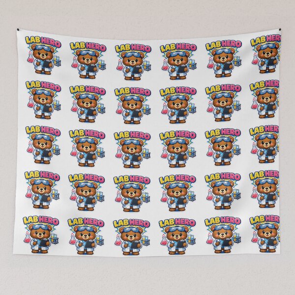 Item preview, Lab Hero Cute Bear Lab Technician Scientist Medical Laboratory Tech Gift Design designed and sold by ClinicalHubs.