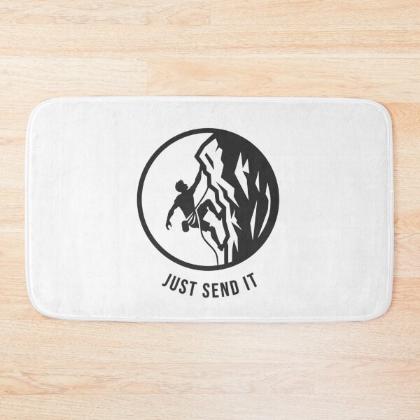 Item preview, Rope climber ascends the mountain. First ascent logo. designed and sold by Bouldershop.