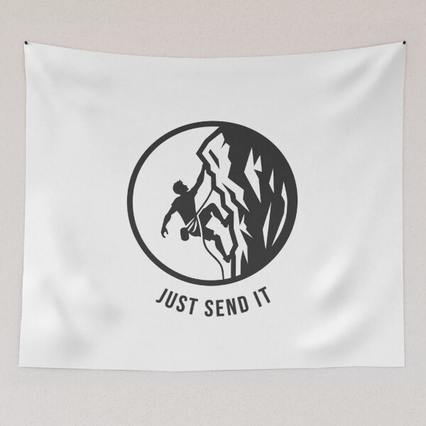Item preview, Rope climber ascends the mountain. First ascent logo. designed and sold by Bouldershop.