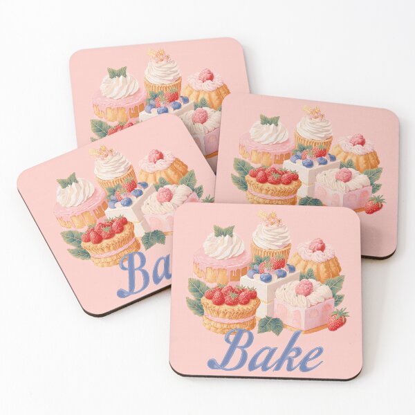 Item preview, Bake Illustration – Pastries with BAKE Lettering designed and sold by BobaBunny76.