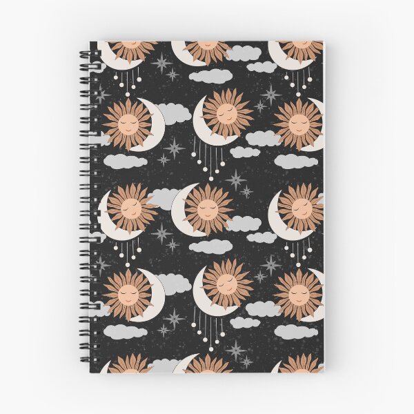 Item preview, Medium scale of Black Celestial Sun Moon Pattern Boho Night Sky Art designed and sold by DColourMuse.