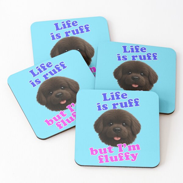 Item preview, Life is Ruff But I'm Fluffy Brown Puppy Wordplay designed and sold by Mauswohn.