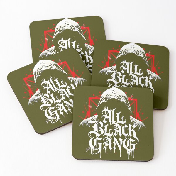 Item preview, All Black Gang Modern Goth Hooded Figure Print designed and sold by VikArtStudio.