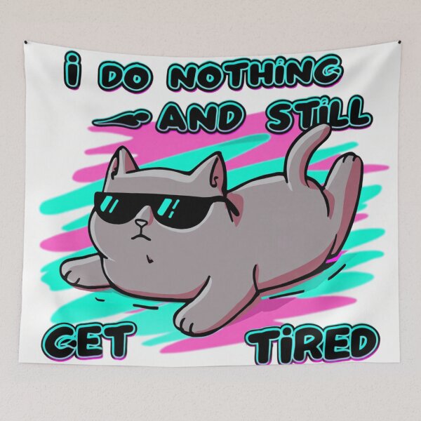 Item preview, Funny Lazy Cat Meme Aesthetic Design designed and sold by BuiltBySamarth.