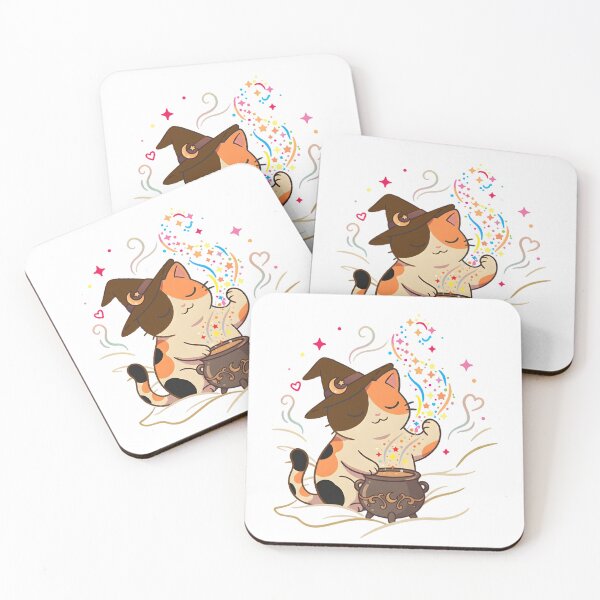 Item preview, Magical Kawaii Calico Cat Witch Brewing Stars designed and sold by PholPol1959.