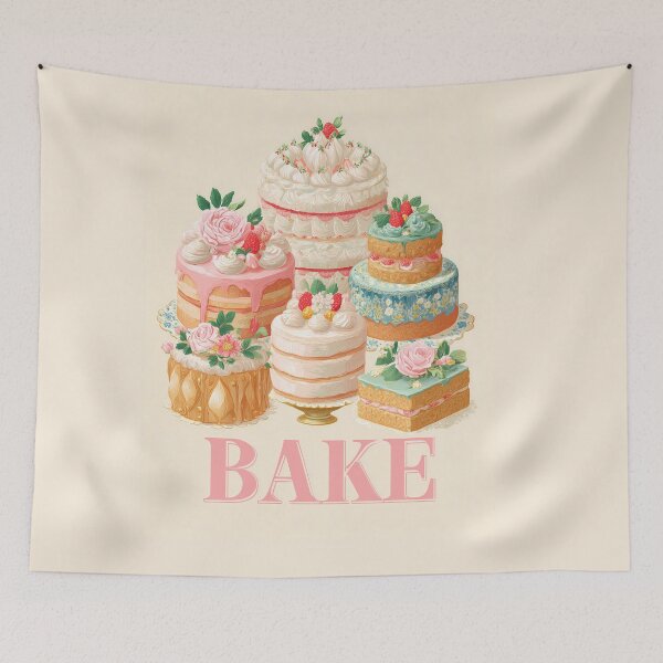 Item preview,  Bake Illustration – Pastries with BAKE Lettering designed and sold by BobaBunny76.