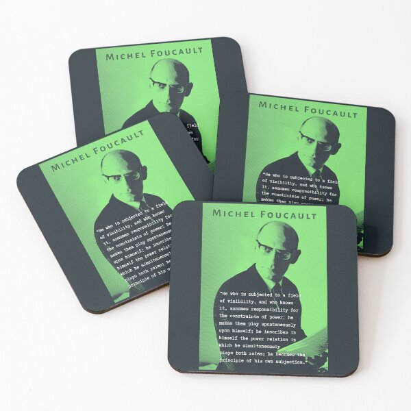 Item preview, Michel Foucault quote: He who is subjected to a field of visibility, and who knows it, assumes responsibility for the constraints of power; designed and sold by artbleed.