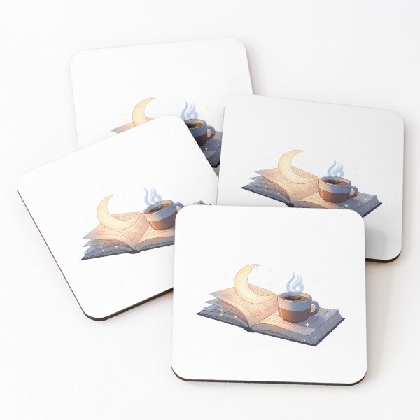 Item preview, Book Coffee Moon - Cozy Reading Night Aesthetic designed and sold by IllumeInk.