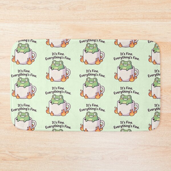 Item preview, Funny Frog “It’s Fine Everything’s Fine” Meme – Cute Frog Anxiety Humor Aesthetic Sticker designed and sold by magiquecreations.