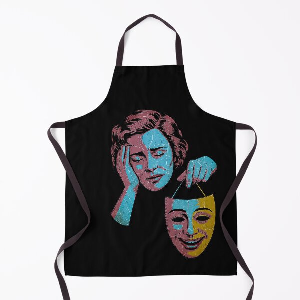 Item preview, Sad Woman Holding Smiling Mask Vintage Duality Portrait designed and sold by Amanda's Factory.