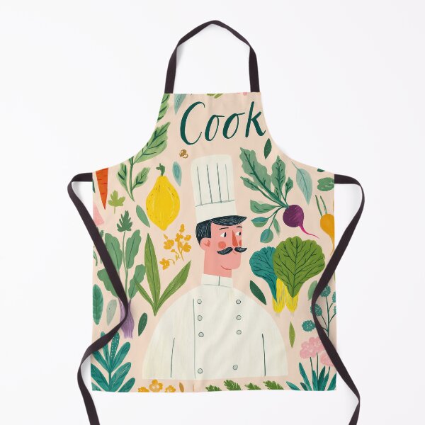 Item preview, Cook Illustration – Chef Surrounded by Vegetables with COOK Lettering designed and sold by BobaBunny76.