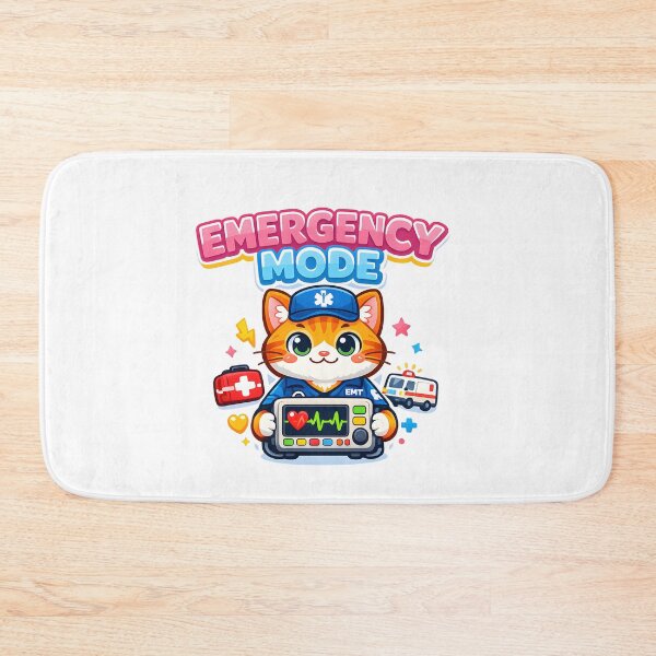 Item preview, Emergency Mode Cute Cat EMT Paramedic Nurse Funny Emergency Medical Technician Design designed and sold by ClinicalHubs.