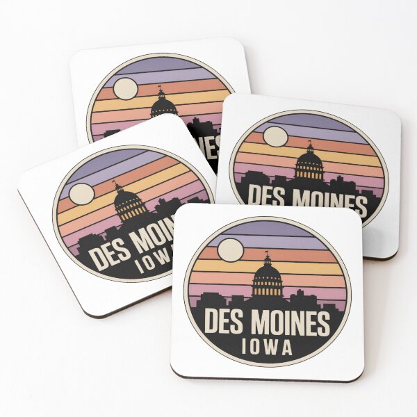 Item preview, Des Moines Iowa: Purple Pink Orange Sunset Skyline  designed and sold by CircinusStore.