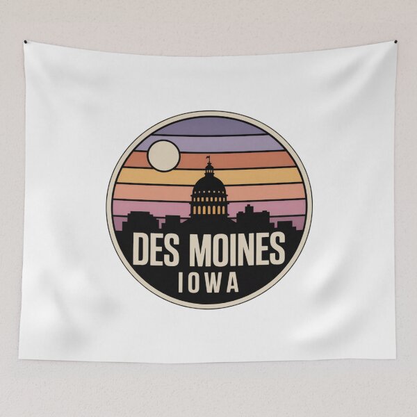 Item preview, Des Moines Iowa: Purple Pink Orange Sunset Skyline  designed and sold by CircinusStore.