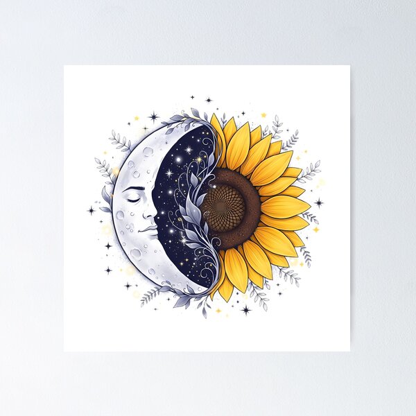 Item preview, Moonflower Design - Celestial Sunflower Hybrid designed and sold by IllumeInk.