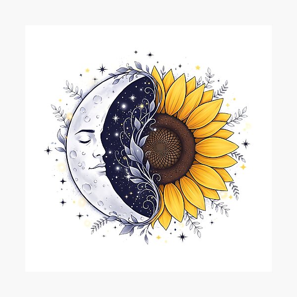 Item preview, Moonflower Design - Celestial Sunflower Hybrid designed and sold by IllumeInk.