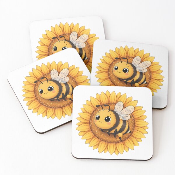 Item preview, Cute Bee Sunflower - Pollinator Nature Design designed and sold by IllumeInk.