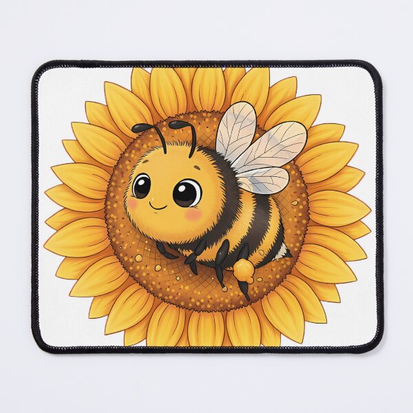 Item preview, Cute Bee Sunflower - Pollinator Nature Design designed and sold by IllumeInk.