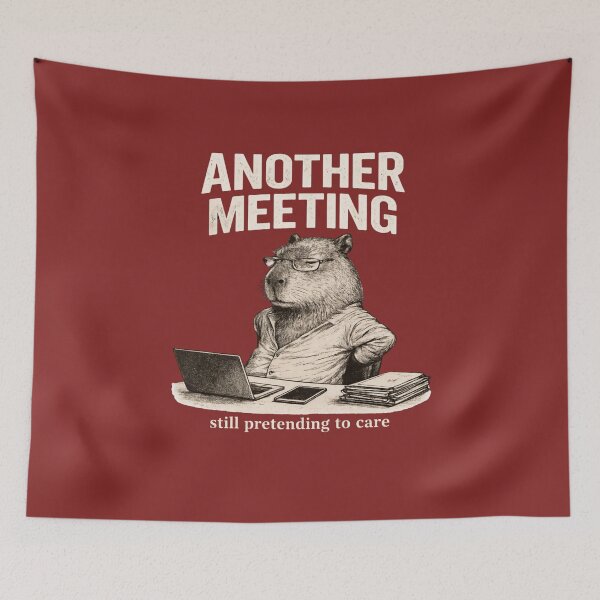 Item preview, Another Meeting Capybara Corporate Burnout Funny Office Worker Meme T-Shirt designed and sold by HOUSE OF TIST.