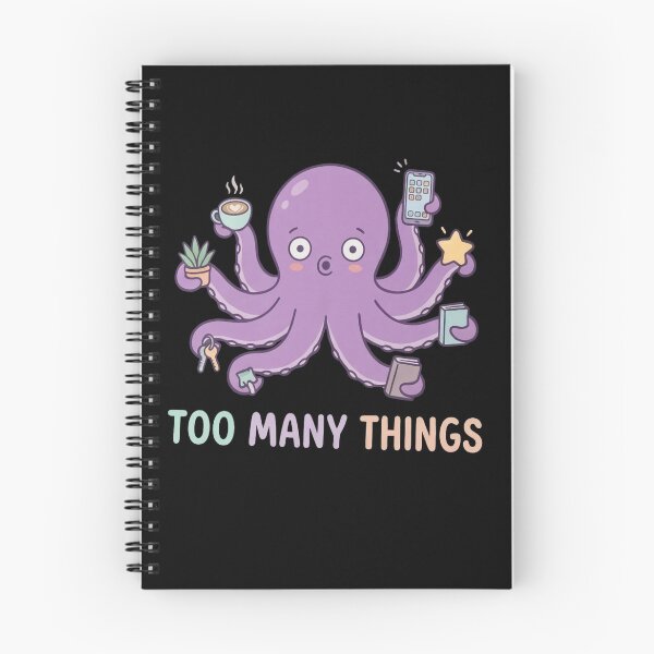 Item preview, Overwhelmed Octopus Multitasking Cute Cartoon  Funny Too Many Things T-Shirt & Stickers designed and sold by ZyxDes.