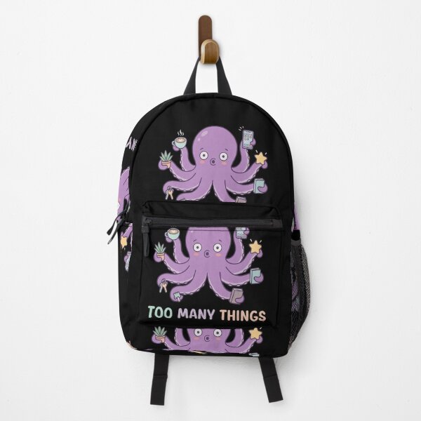 Item preview, Overwhelmed Octopus Multitasking Cute Cartoon Funny Too Many Things T-Shirt & Stickers designed and sold by ZyxDes.