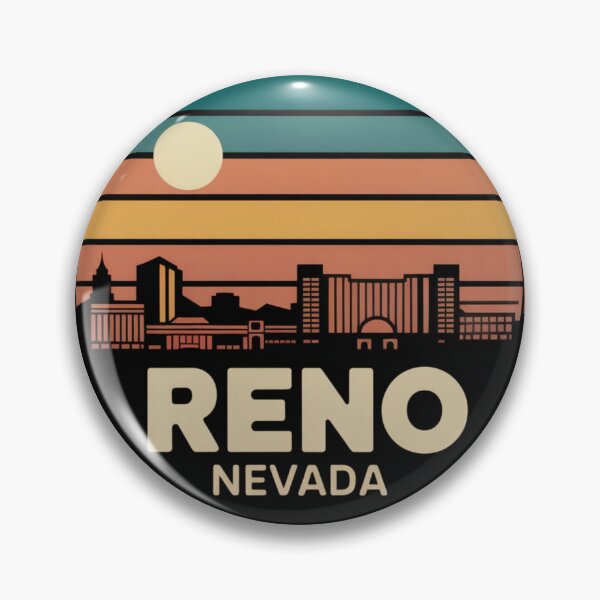 Item preview, Reno Nevada: Retro Teal Orange Yellow Sunset Skyline  designed and sold by CircinusStore.