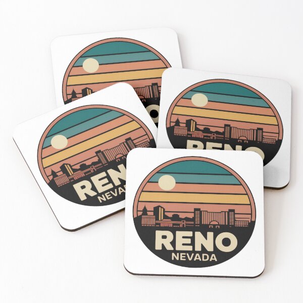 Item preview, Reno Nevada: Retro Teal Orange Yellow Sunset Skyline  designed and sold by CircinusStore.