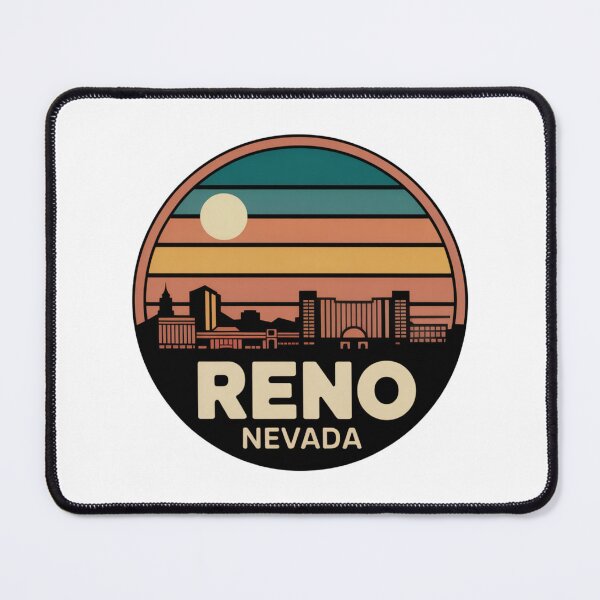 Item preview, Reno Nevada: Retro Teal Orange Yellow Sunset Skyline  designed and sold by CircinusStore.